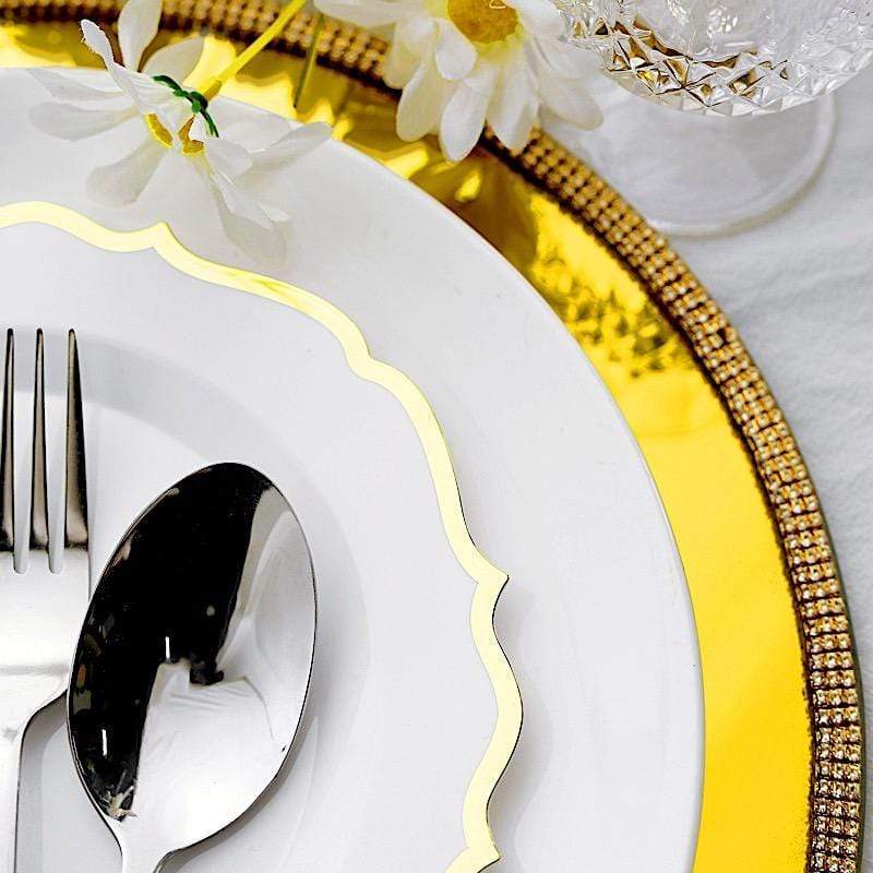 10 pcs 8 in Disposable White Plastic Dessert Plates