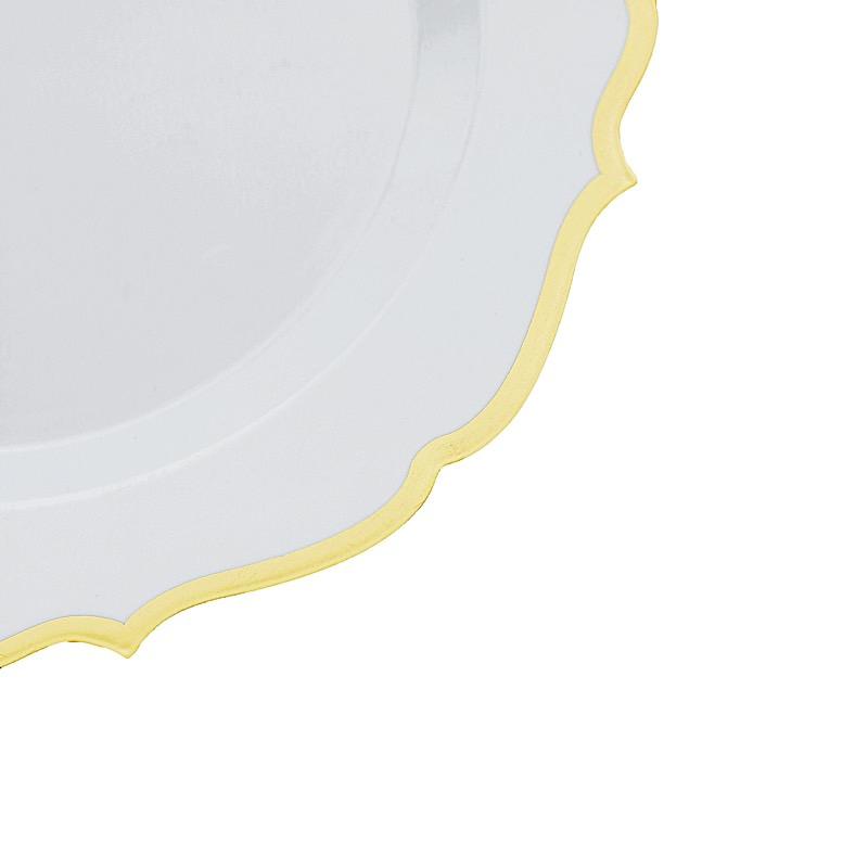 10 pcs 8 in Disposable White Plastic Dessert Plates