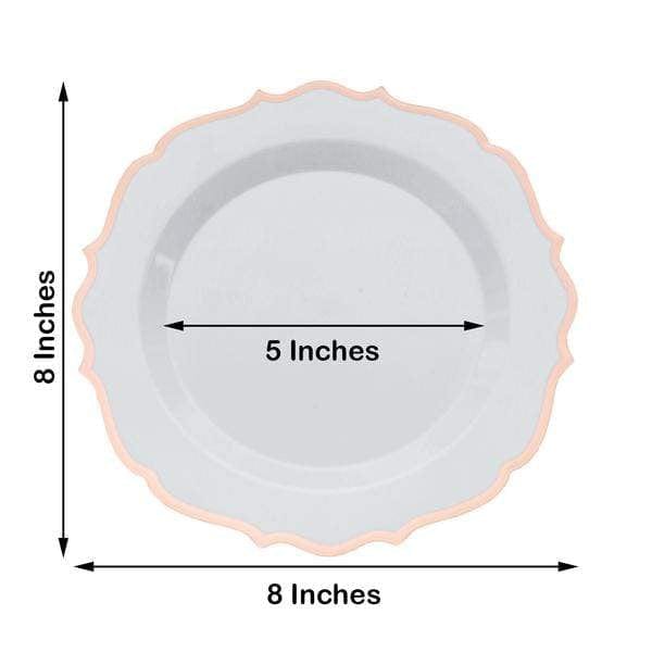 10 pcs 8 in Disposable White Plastic Dessert Plates