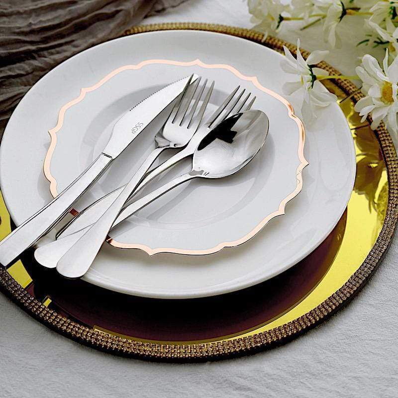 10 pcs 8 in Disposable White Plastic Dessert Plates