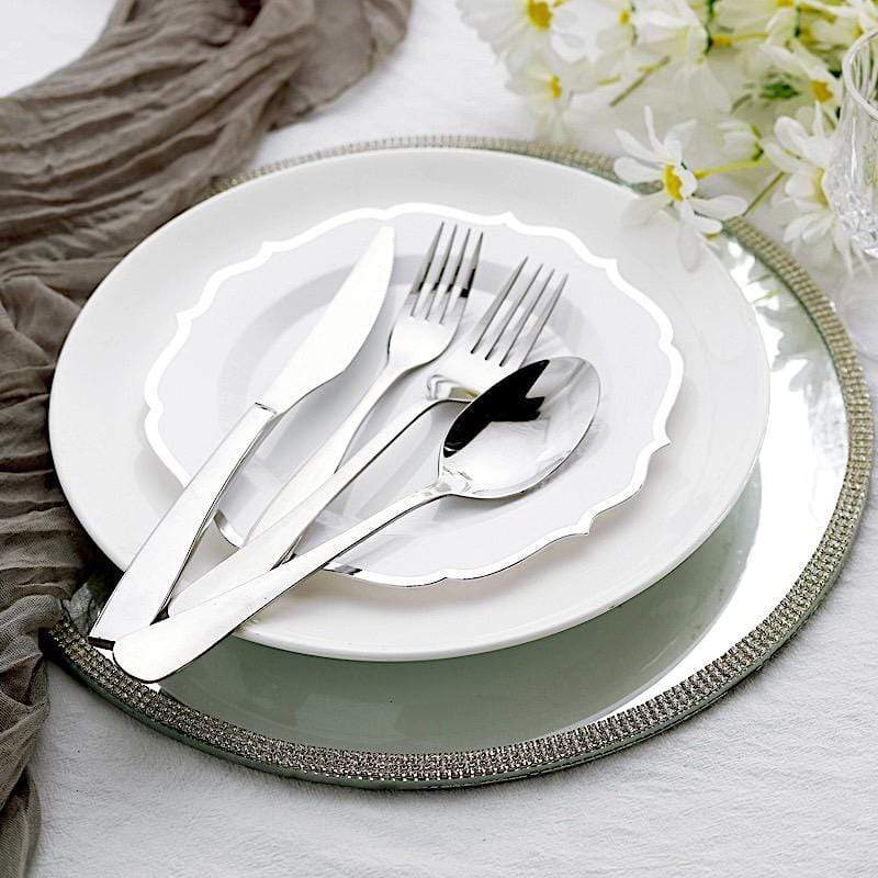 10 pcs 8 in Disposable White Plastic Dessert Plates