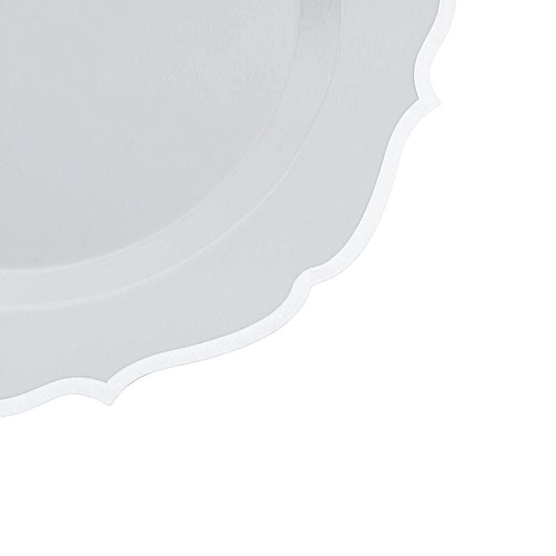 10 pcs 8 in Disposable White Plastic Dessert Plates