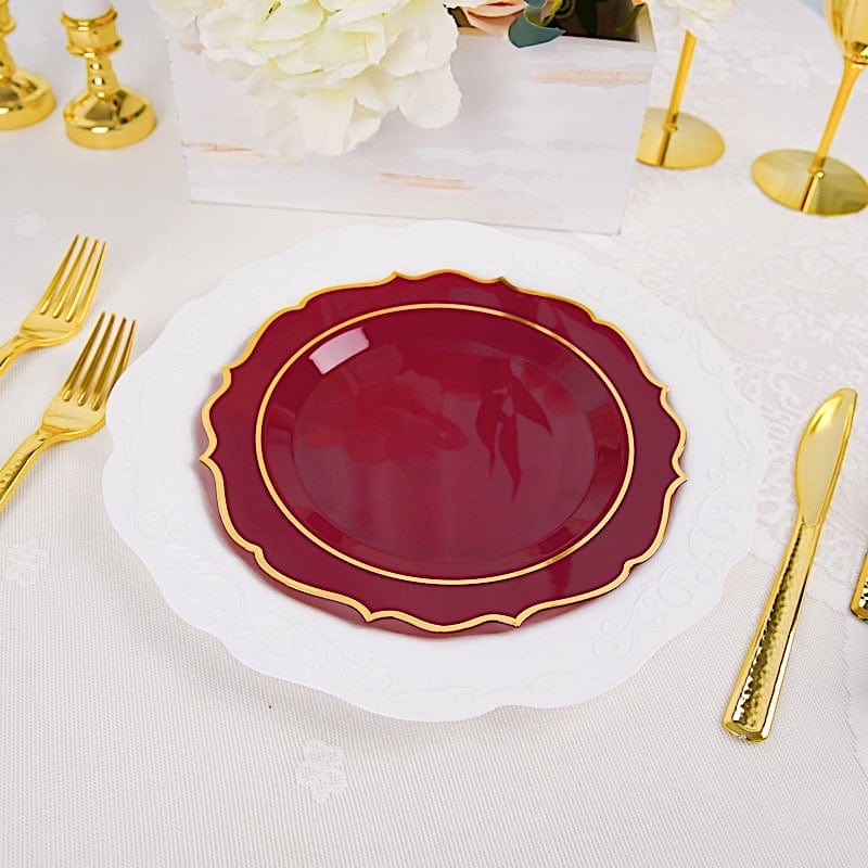 10 pcs 8 in Disposable White Plastic Dessert Plates