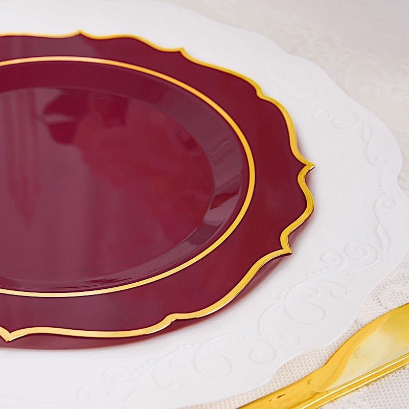 10 pcs 8 in Disposable White Plastic Dessert Plates