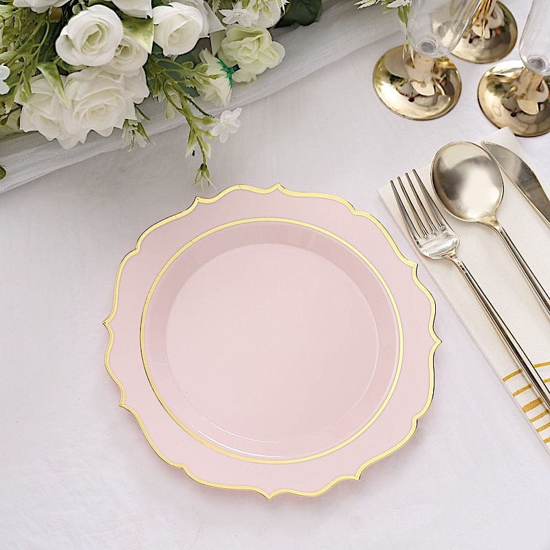 10 pcs 8 in Disposable White Plastic Dessert Plates