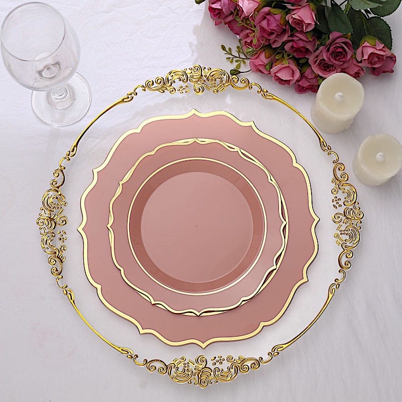 10 pcs 8 in Disposable White Plastic Dessert Plates
