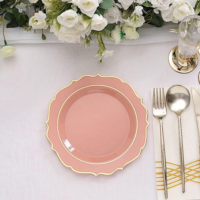 10 pcs 8 in Disposable White Plastic Dessert Plates