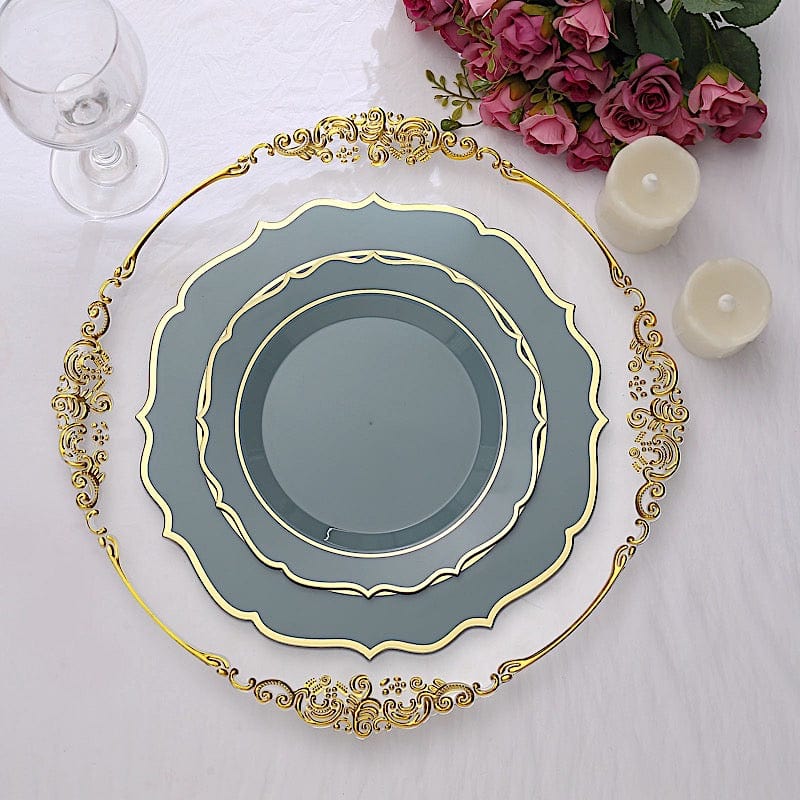 10 pcs 8 in Disposable White Plastic Dessert Plates