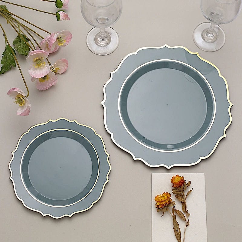 10 pcs 8 in Disposable White Plastic Dessert Plates