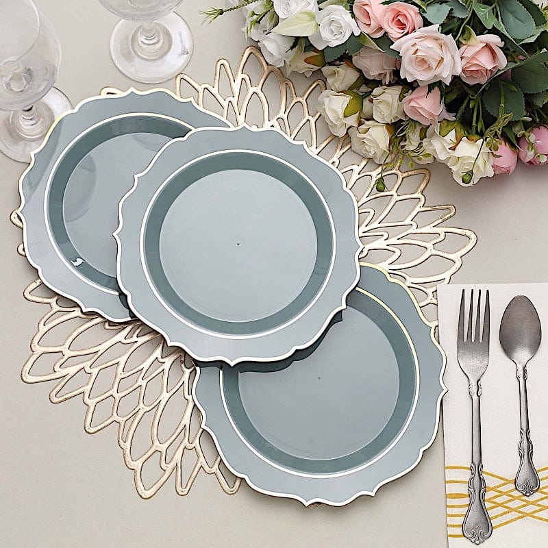 10 pcs 8 in Disposable White Plastic Dessert Plates