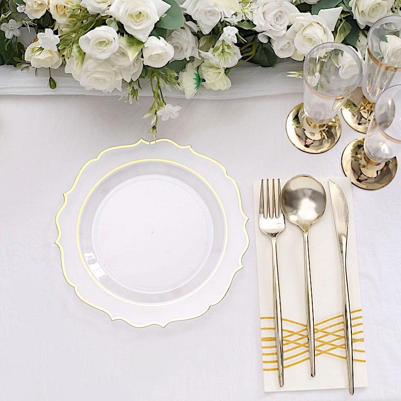 10 pcs 8 in Disposable White Plastic Dessert Plates