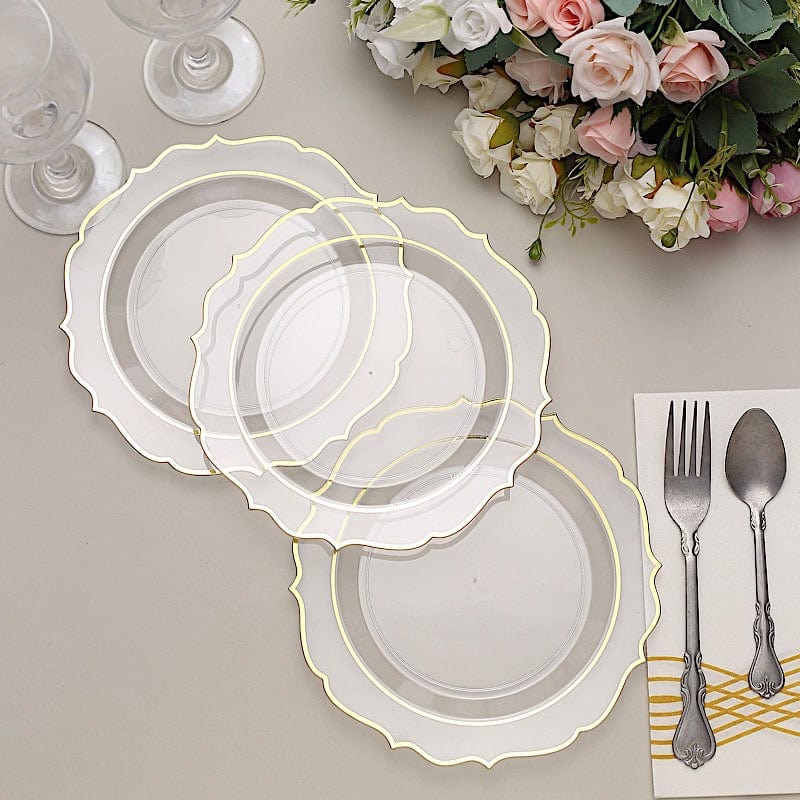 10 pcs 8 in Disposable White Plastic Dessert Plates