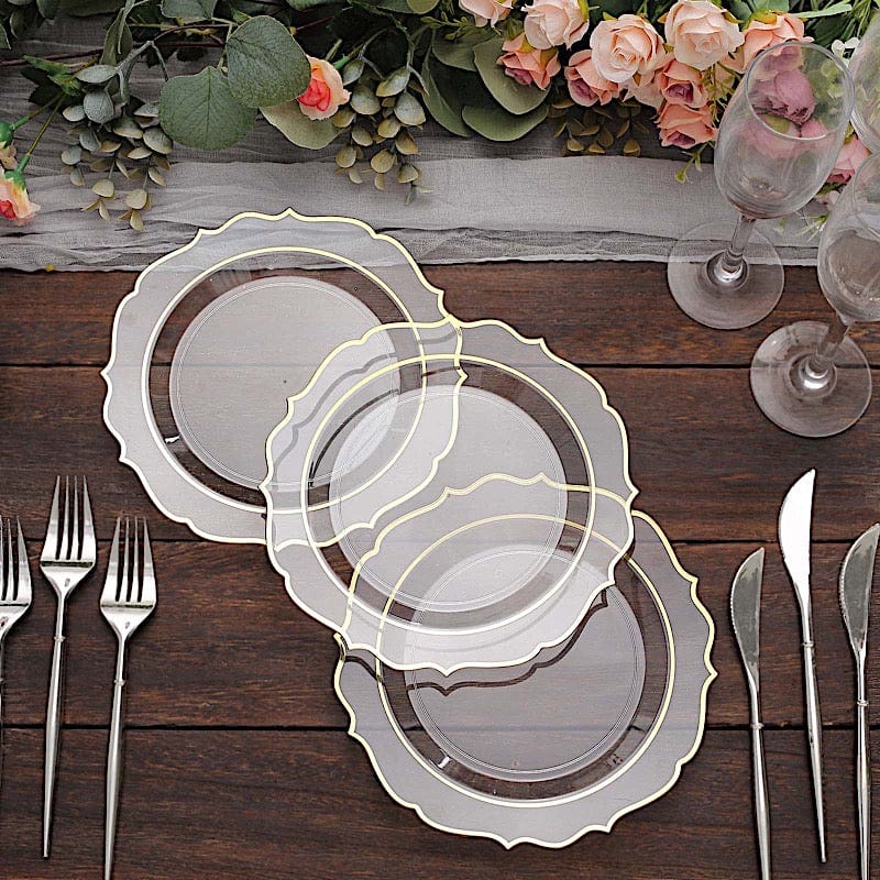 10 pcs 8 in Disposable White Plastic Dessert Plates