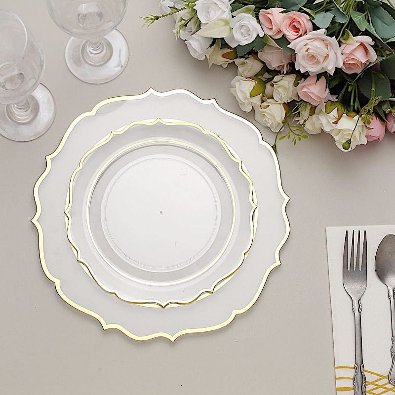 10 pcs 8 in Disposable White Plastic Dessert Plates