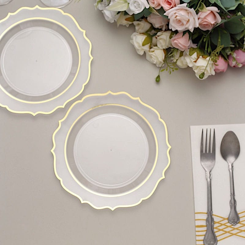 10 pcs 8 in Disposable White Plastic Dessert Plates