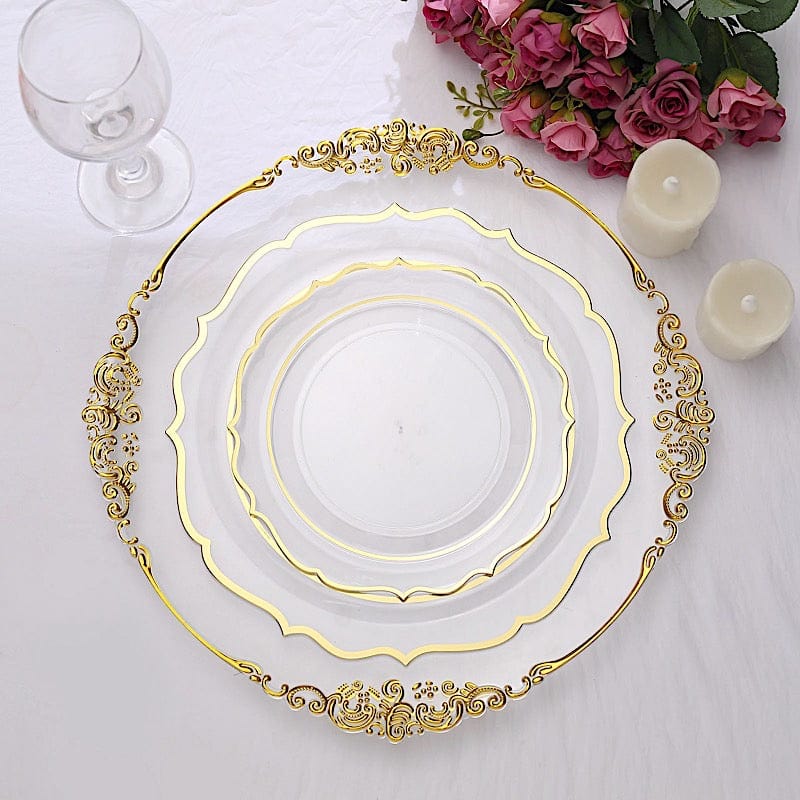 10 pcs 8 in Disposable White Plastic Dessert Plates