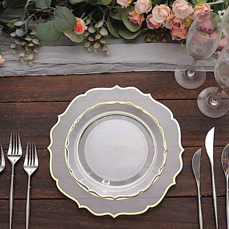 10 pcs 8 in Disposable White Plastic Dessert Plates