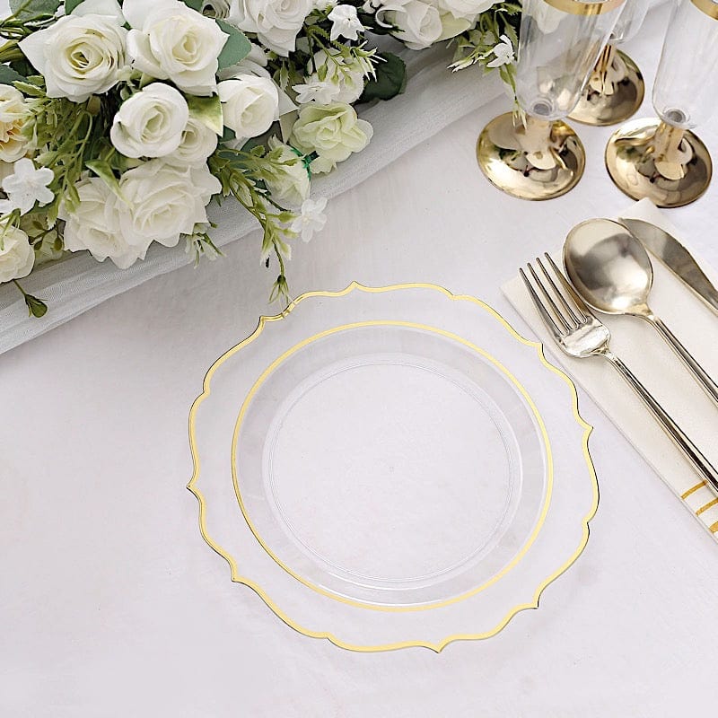 10 pcs 8 in Disposable White Plastic Dessert Plates