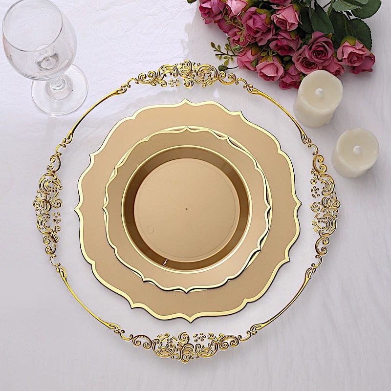 10 pcs 8 in Disposable White Plastic Dessert Plates