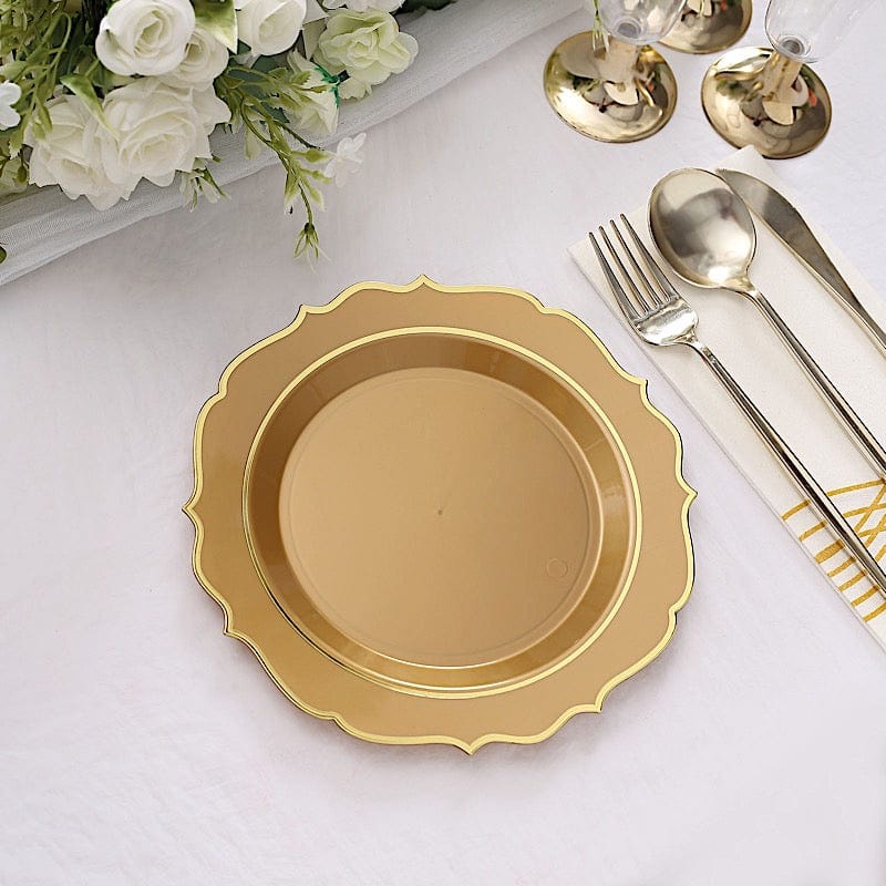 10 pcs 8 in Disposable White Plastic Dessert Plates