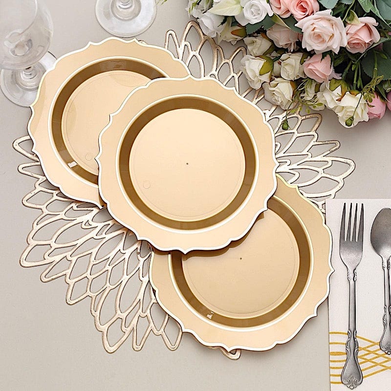 10 pcs 8 in Disposable White Plastic Dessert Plates