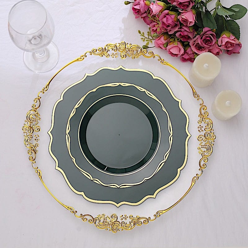 10 pcs 8 in Disposable White Plastic Dessert Plates