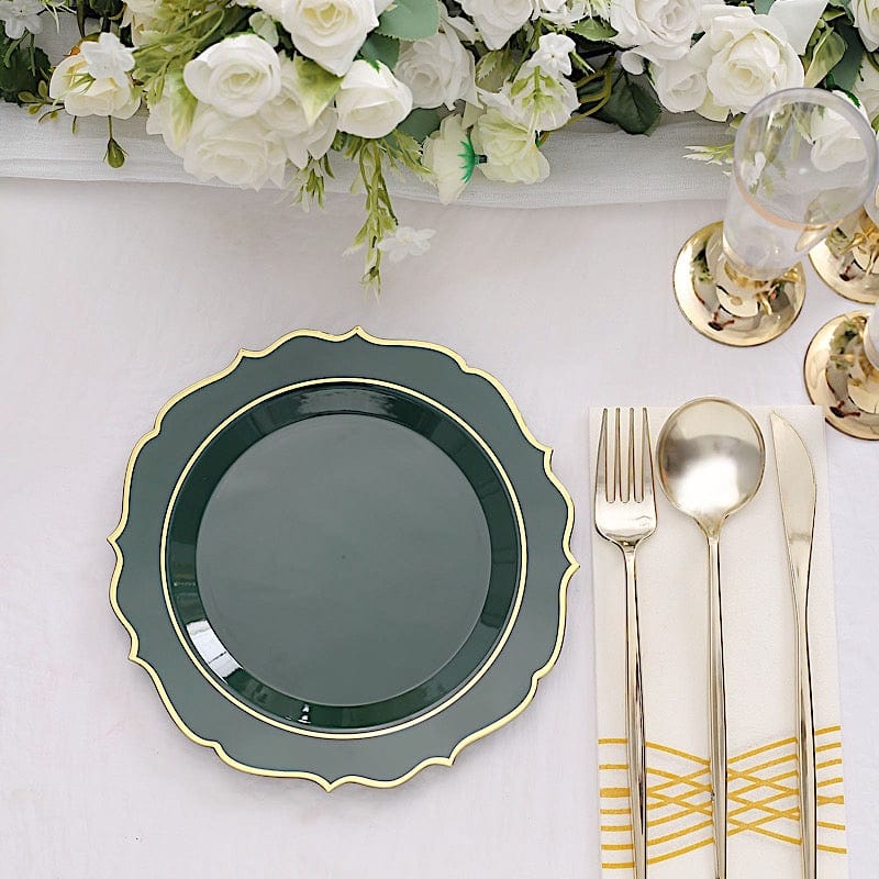 10 pcs 8 in Disposable White Plastic Dessert Plates