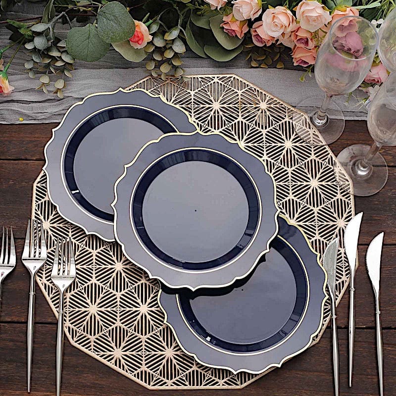 10 pcs 8 in Disposable White Plastic Dessert Plates