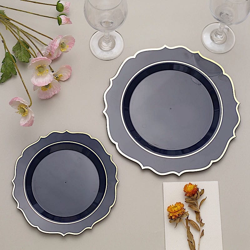 10 pcs 8 in Disposable White Plastic Dessert Plates