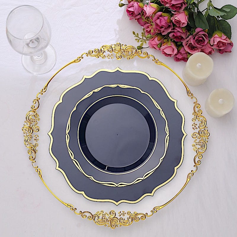 10 pcs 8 in Disposable White Plastic Dessert Plates