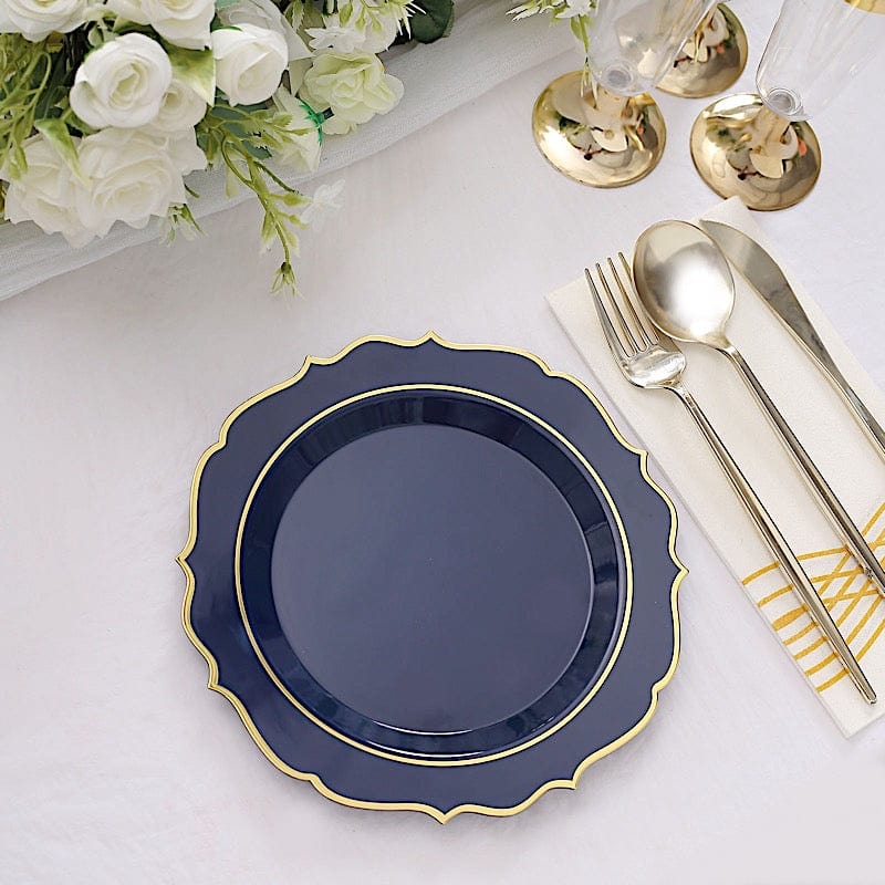 10 pcs 8 in Disposable White Plastic Dessert Plates