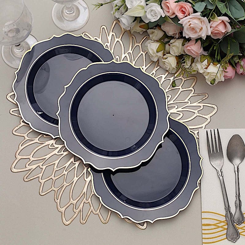 10 pcs 8 in Disposable White Plastic Dessert Plates