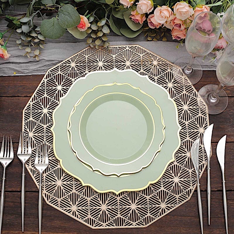 10 pcs 8 in Disposable White Plastic Dessert Plates