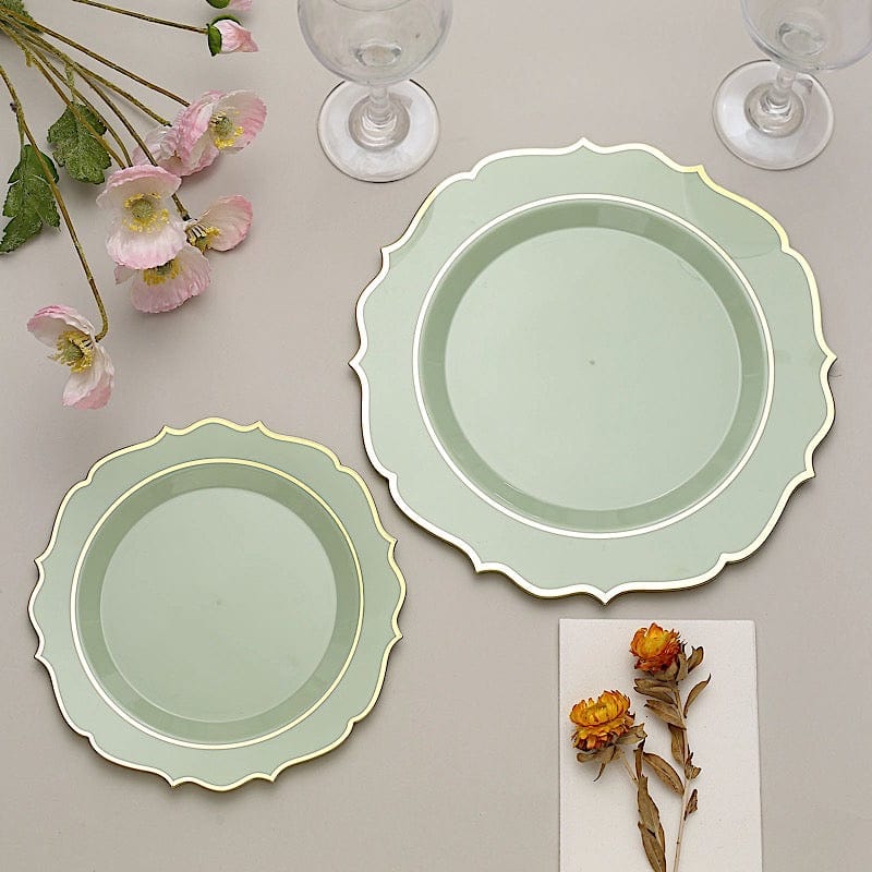 10 pcs 8 in Disposable White Plastic Dessert Plates