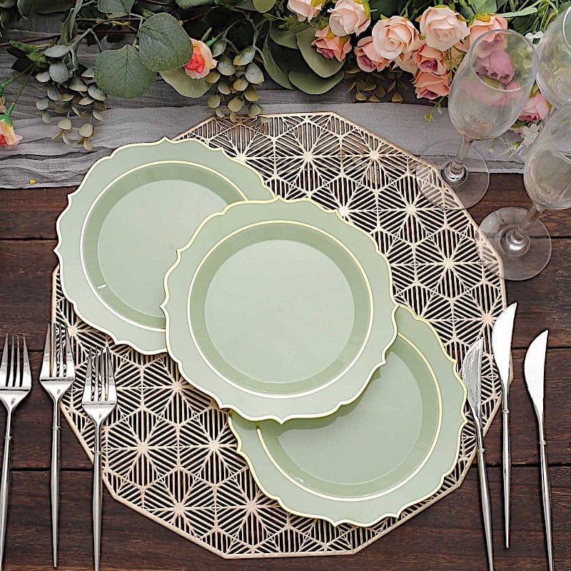 10 pcs 8 in Disposable White Plastic Dessert Plates