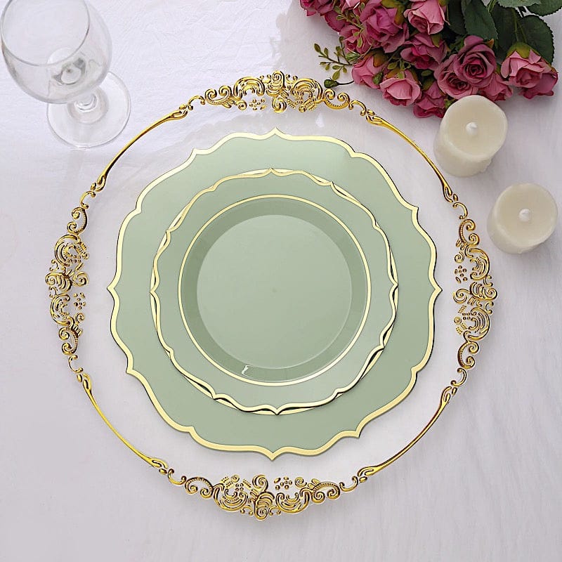 10 pcs 8 in Disposable White Plastic Dessert Plates