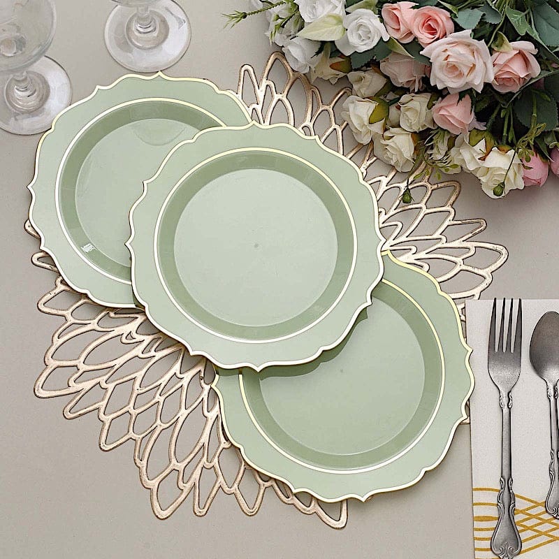 10 pcs 8 in Disposable White Plastic Dessert Plates