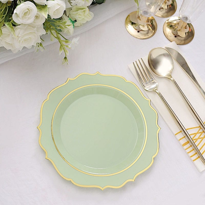 10 pcs 8 in Disposable White Plastic Dessert Plates