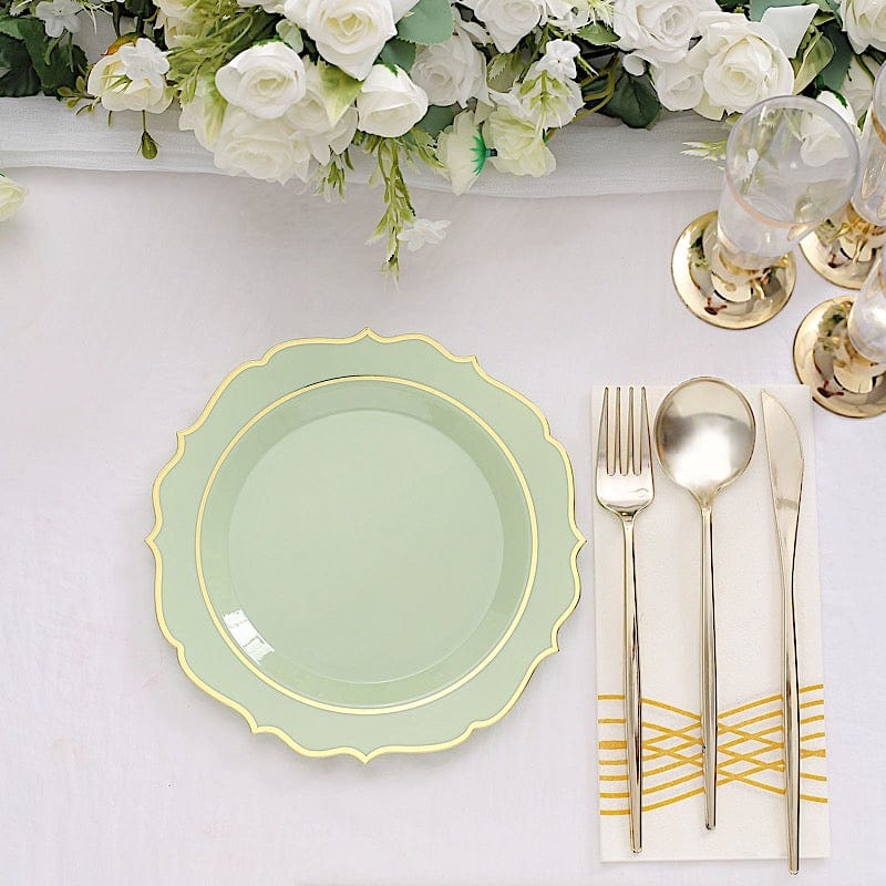 10 pcs 8 in Disposable White Plastic Dessert Plates