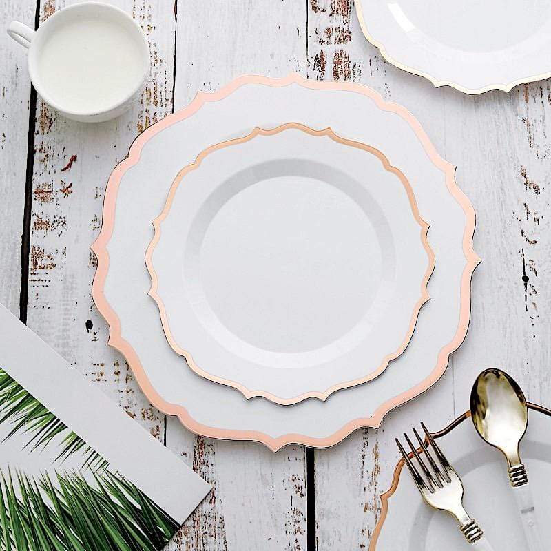 10 pcs 8 in Disposable White Plastic Dessert Plates