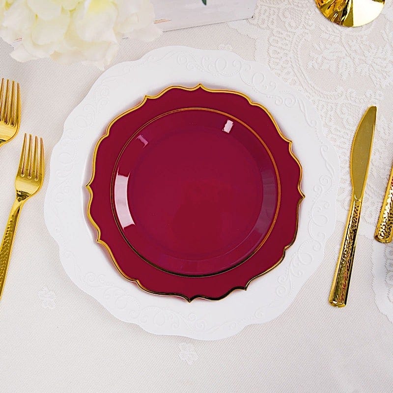 10 pcs 8 in Disposable White Plastic Dessert Plates