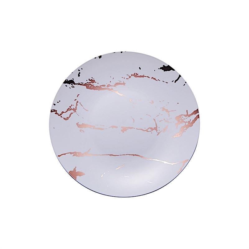 10 pcs 8 in wide Disposable Marble Plastic Salad Plates