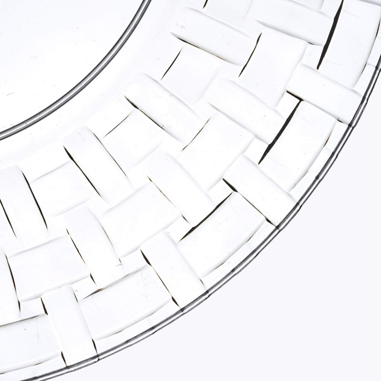 10 pcs Disposable Clear Plastic Dessert Plates with Basketweave
