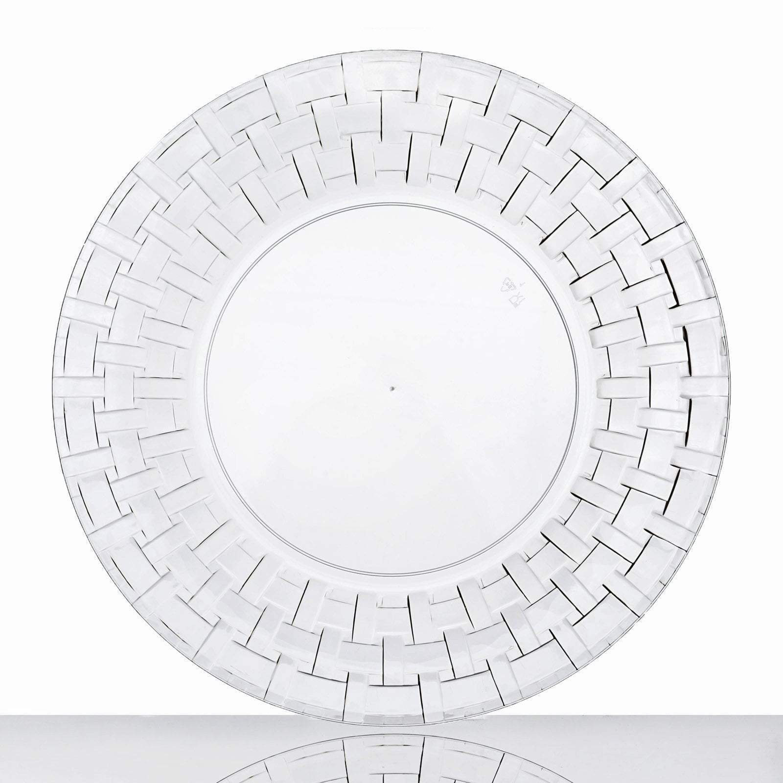 10 pcs Disposable Clear Plastic Dessert Plates with Basketweave