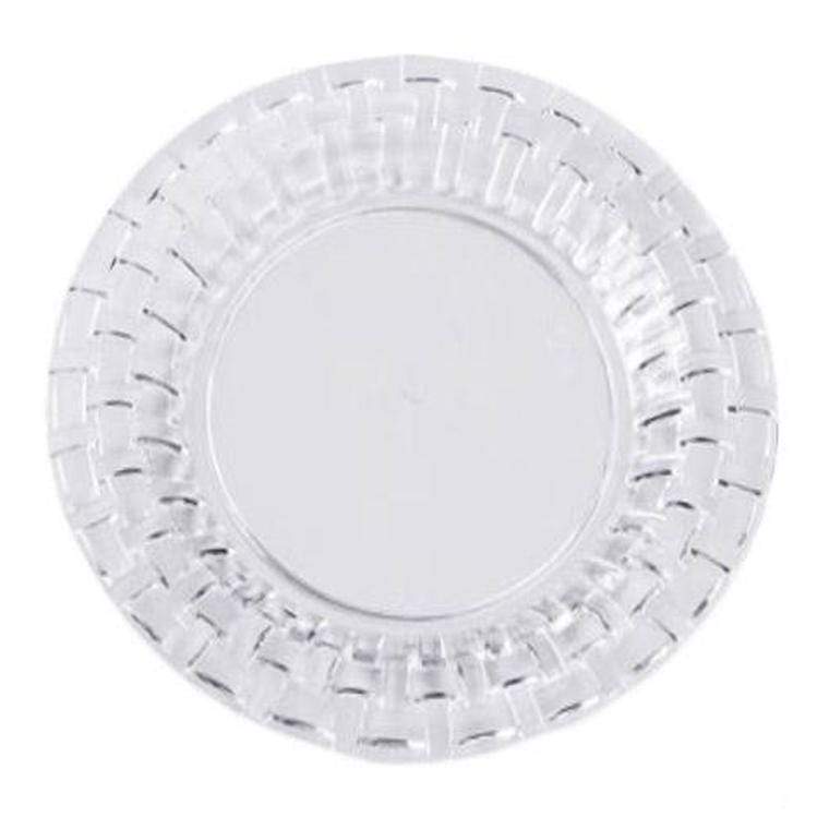 10 pcs Disposable Clear Plastic Dessert Plates with Basketweave