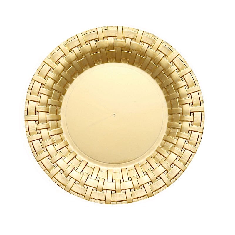 10 pcs Disposable Clear Plastic Dessert Plates with Basketweave