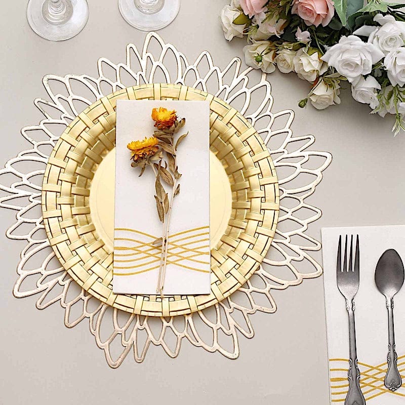 10 pcs Disposable Clear Plastic Dessert Plates with Basketweave