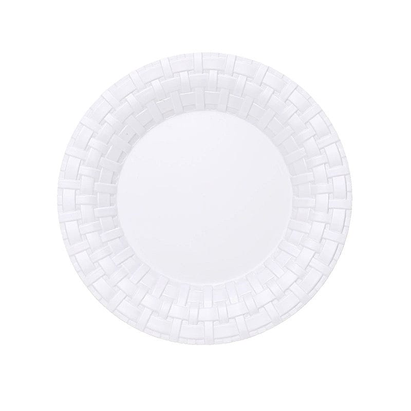 10 pcs Disposable Clear Plastic Dessert Plates with Basketweave