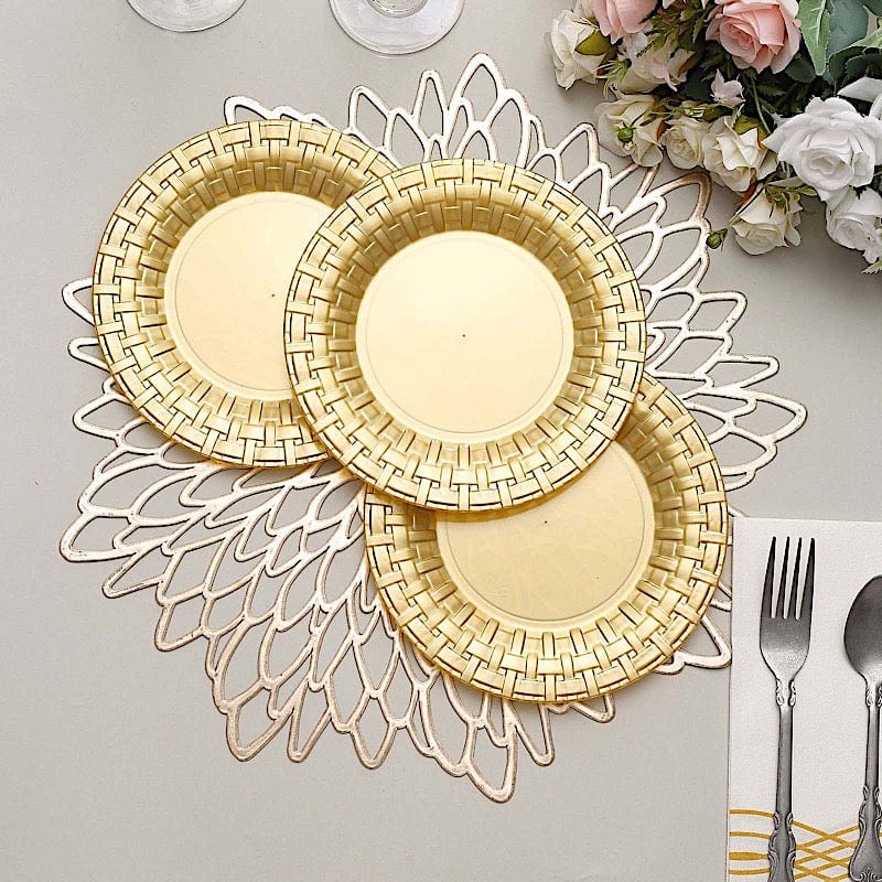 10 pcs Disposable Clear Plastic Dessert Plates with Basketweave