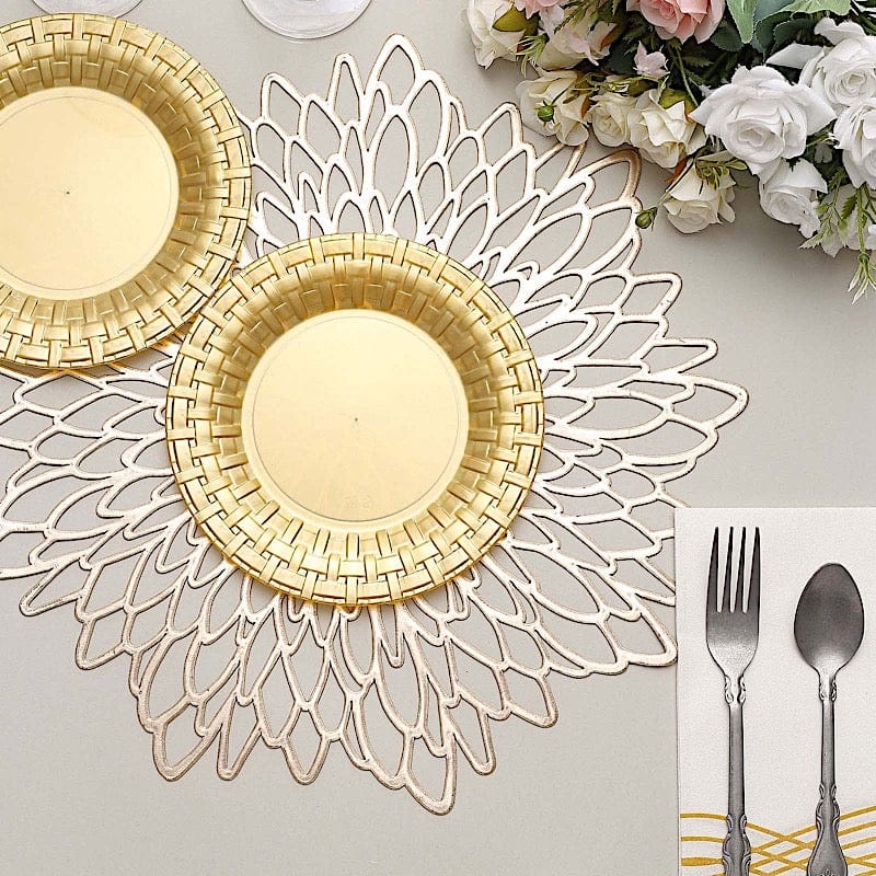 10 pcs Disposable Clear Plastic Dessert Plates with Basketweave